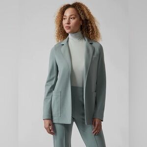 Athleta Eastbound Blazer Minimalistic Grey  Travel Jacket Coat #986273 Size 12